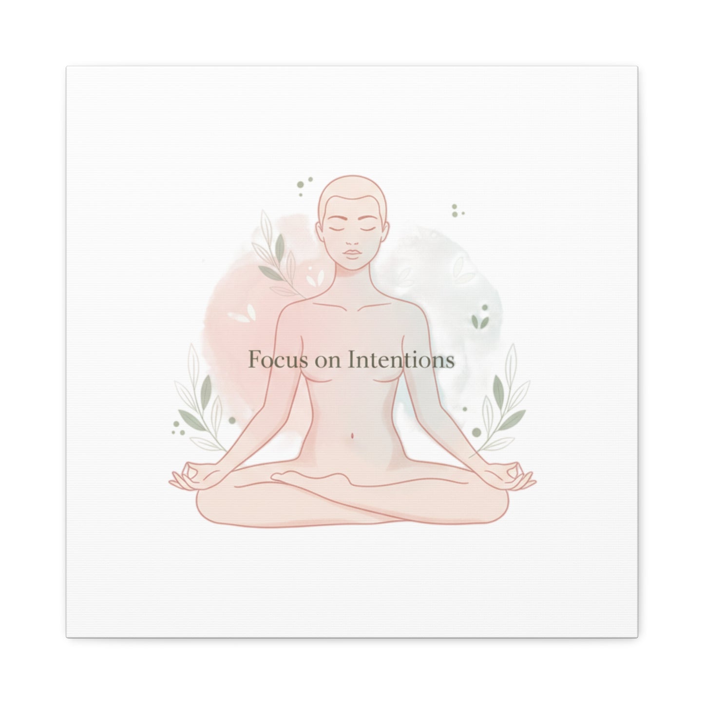 Focus on Intentions Canvas | Gentle Wellness Wall Art, Pastel Gradient Meditation Print