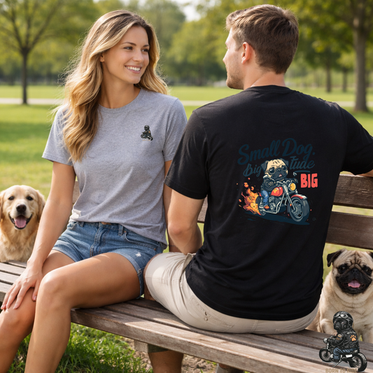 Moto Pug Born To Ride T-Shirt | Eco-Limited