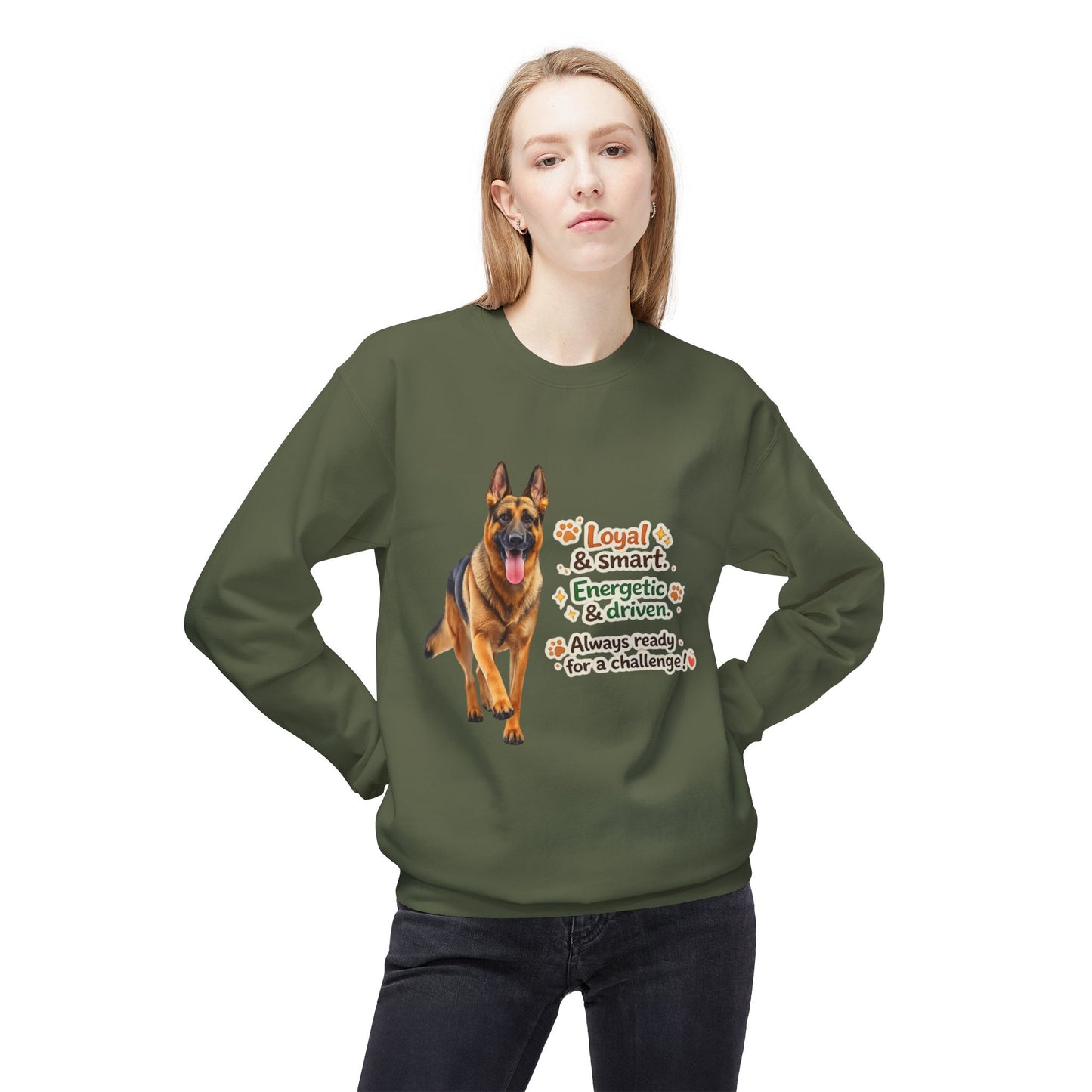 German Shepherd Character Sweatshirt | Eco-Limited
