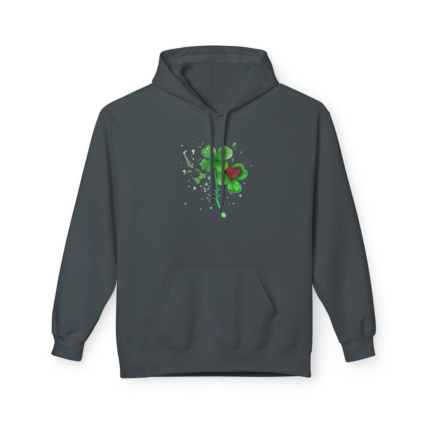 Lucky Heart Clover Watercolor Hoodie | Eco-Limited
