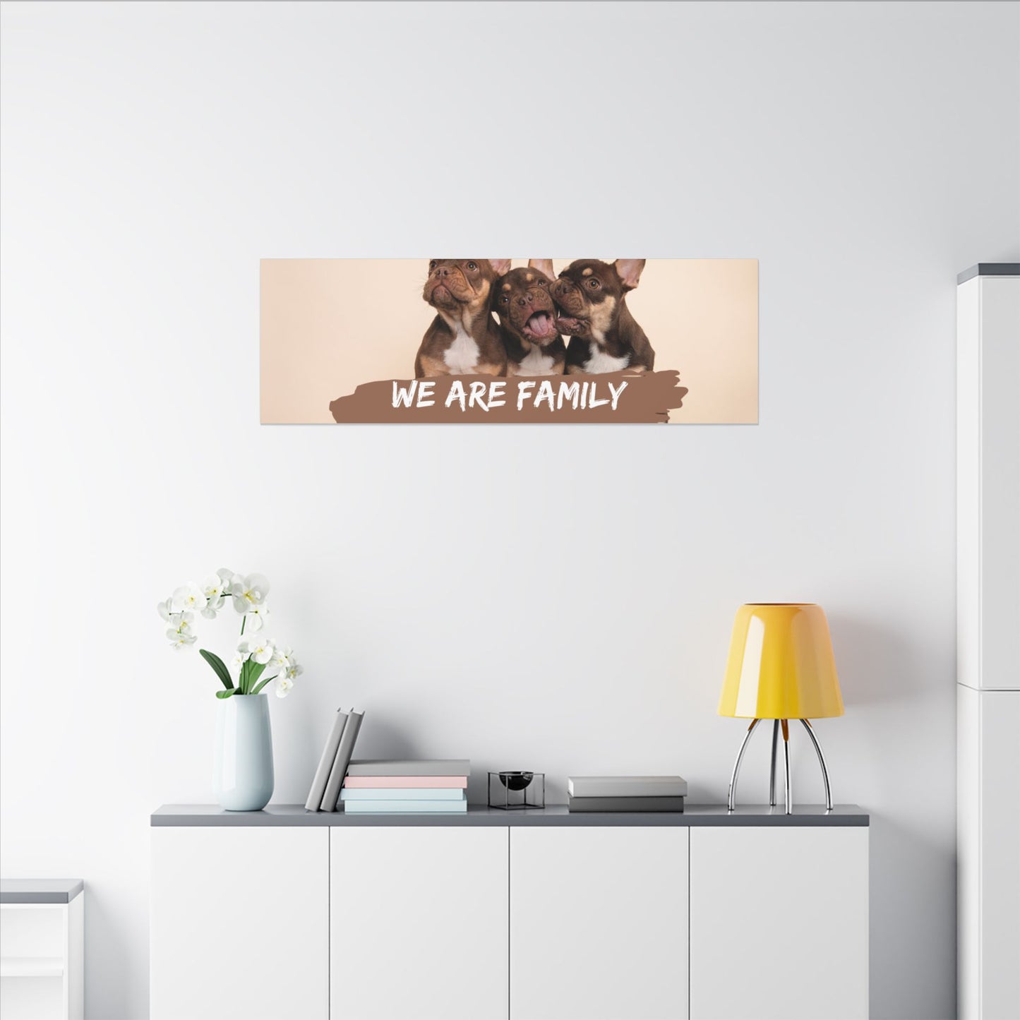 We Are Family French Bulldog Canvas Wall Art