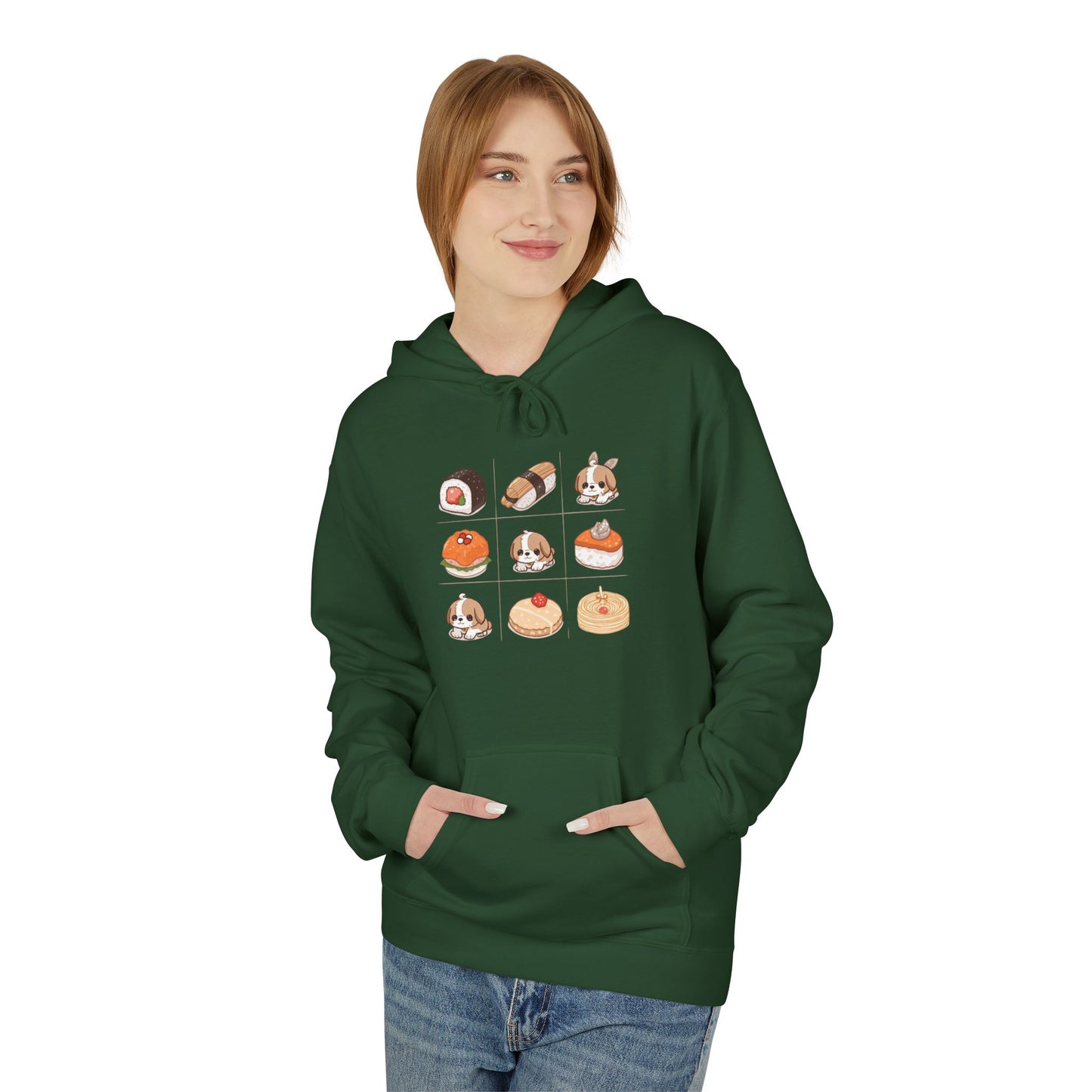 Lucky Bento Puppy Grid Hoodie | Eco-Limited