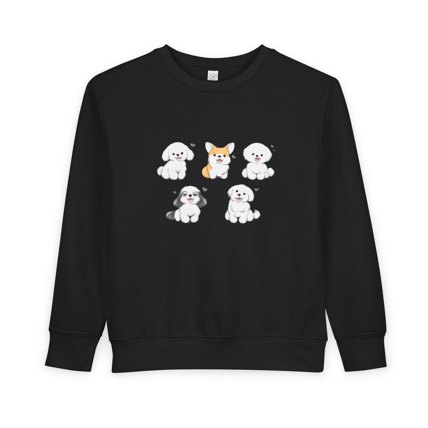 Cute Cartoon Puppies Crewneck for Kids