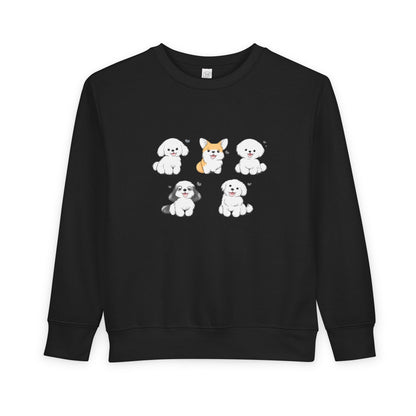 Cute Cartoon Puppies Crewneck for Kids