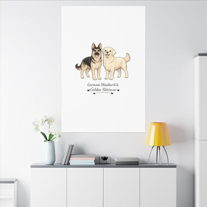 German Shepherd & Golden Retriever Canvas Wall Art