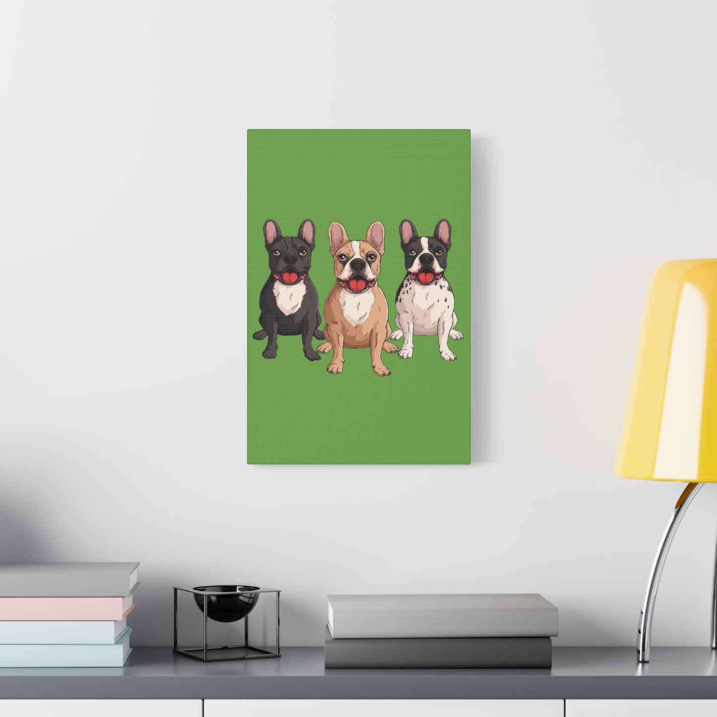 French Bulldog Trio Canvas Wall Art|Eco-Friendly - Limited