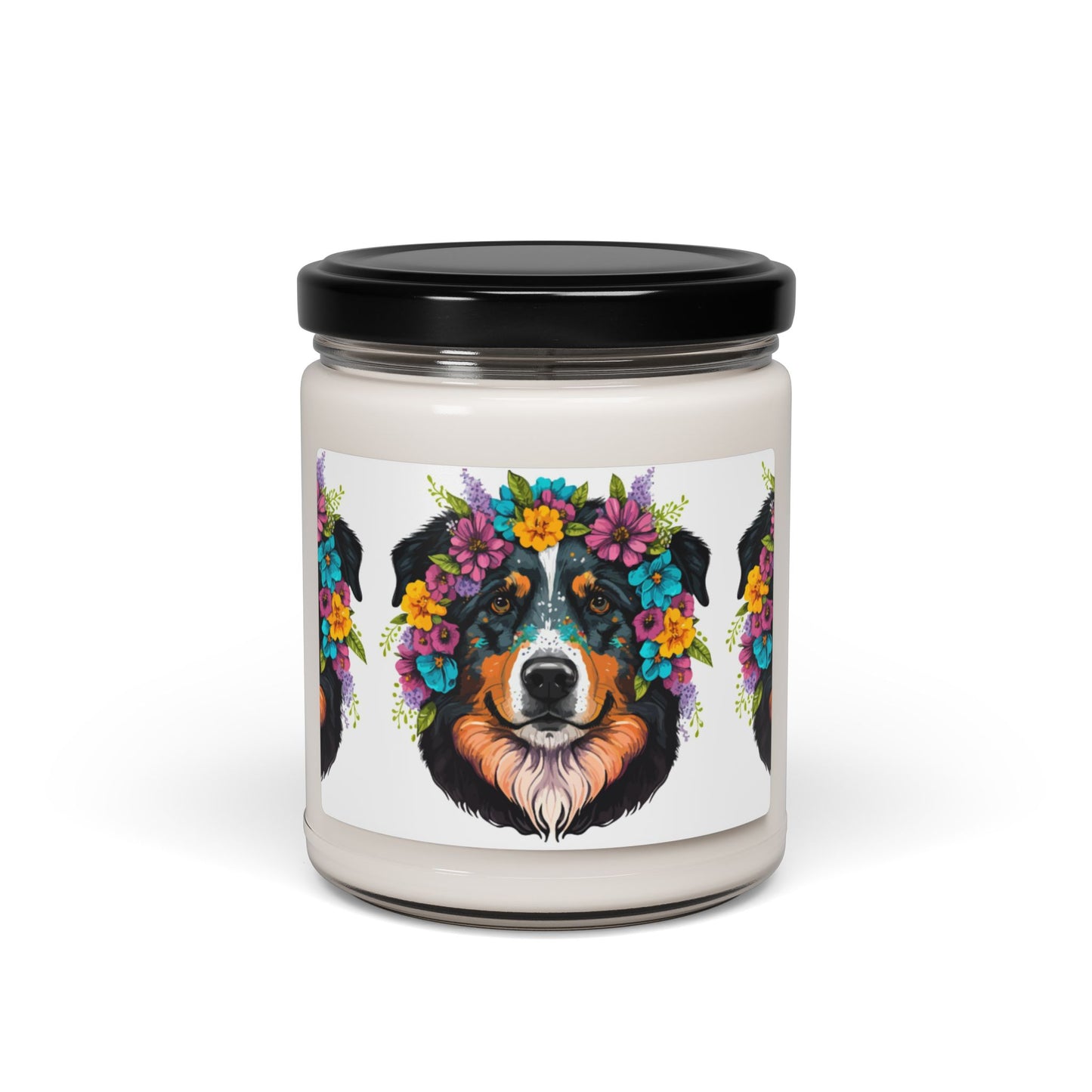 Floral Dog Portrait Candle | Eco-Limited