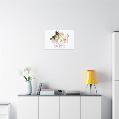 German Shepherd & Golden Retriever Canvas Wall Art