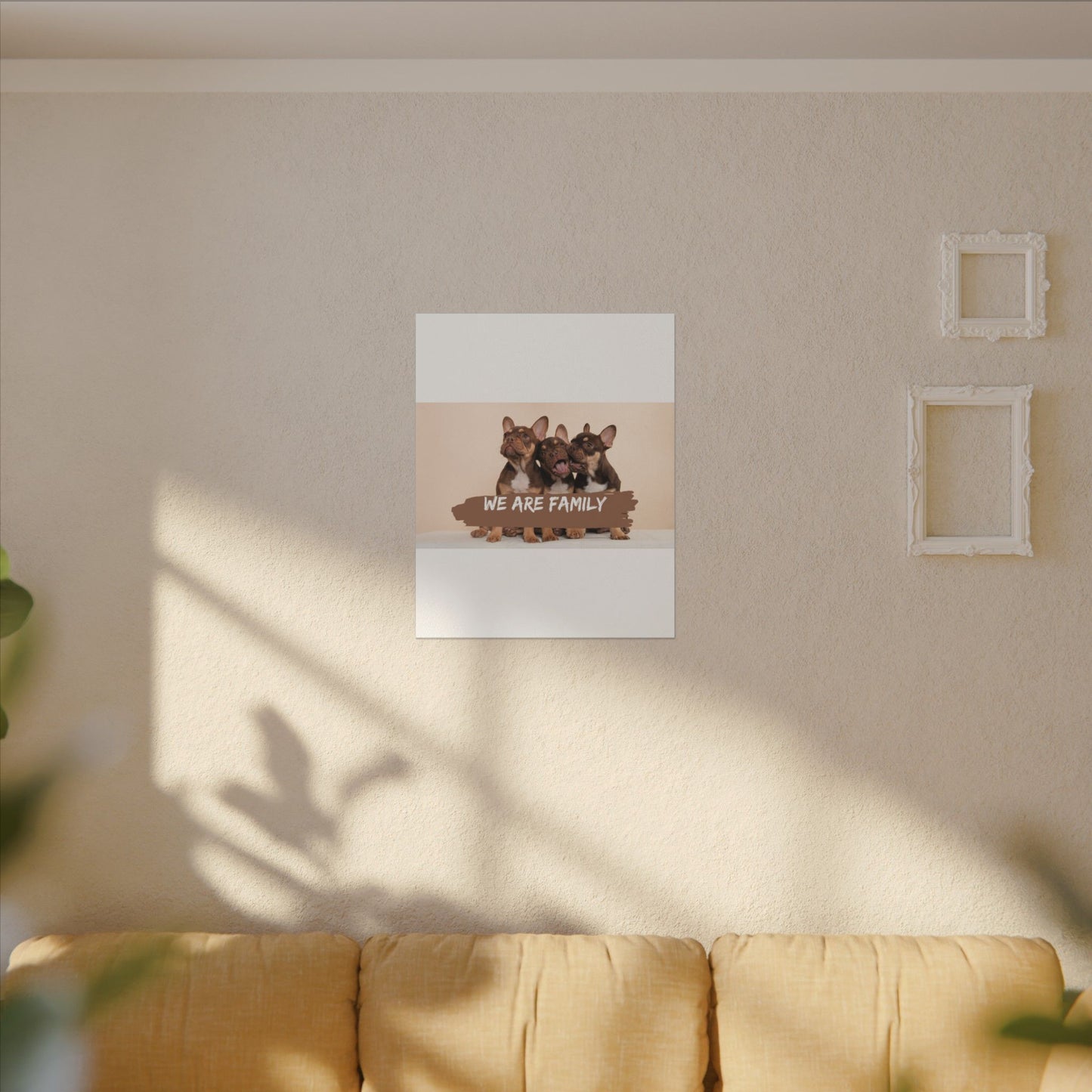 We Are Family French Bulldog Canvas Wall Art