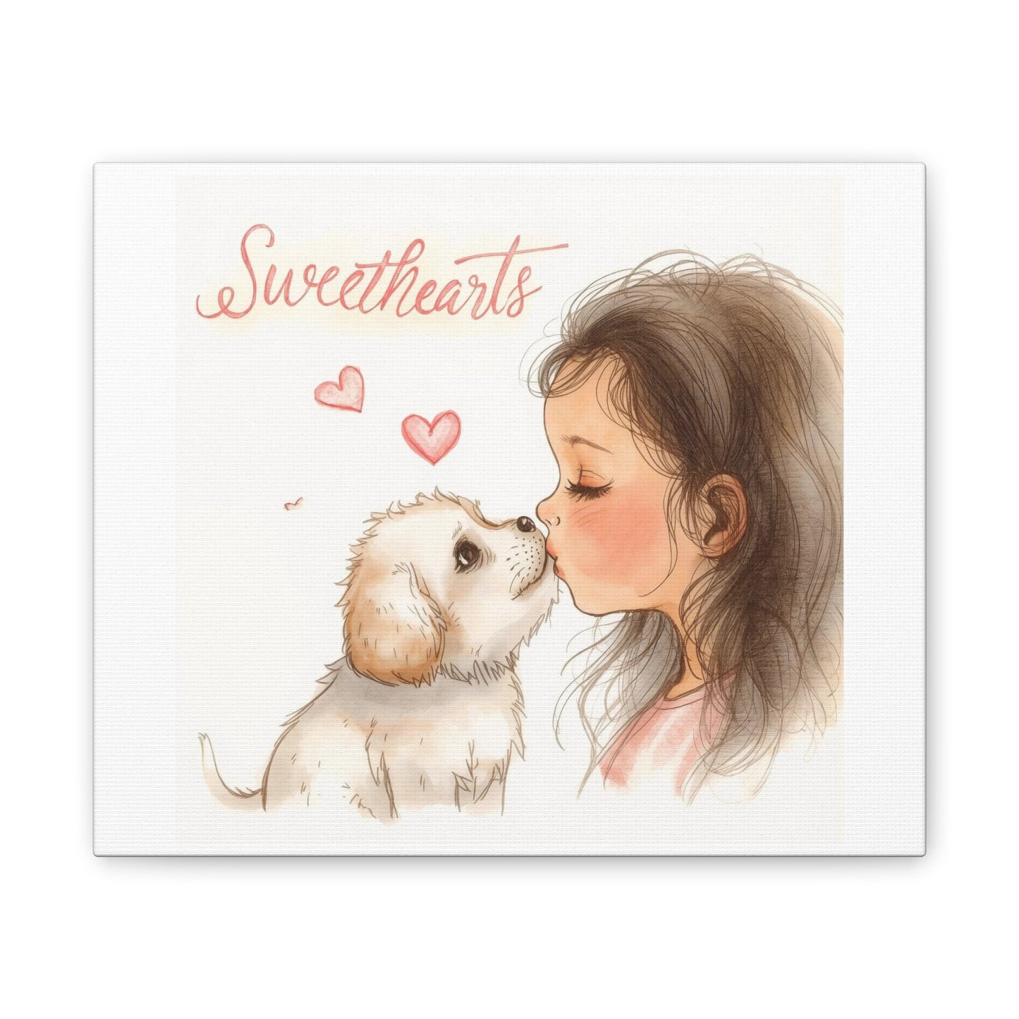 Sweethearts – Child &amp; Puppy Love Canvas | Eco-Limited