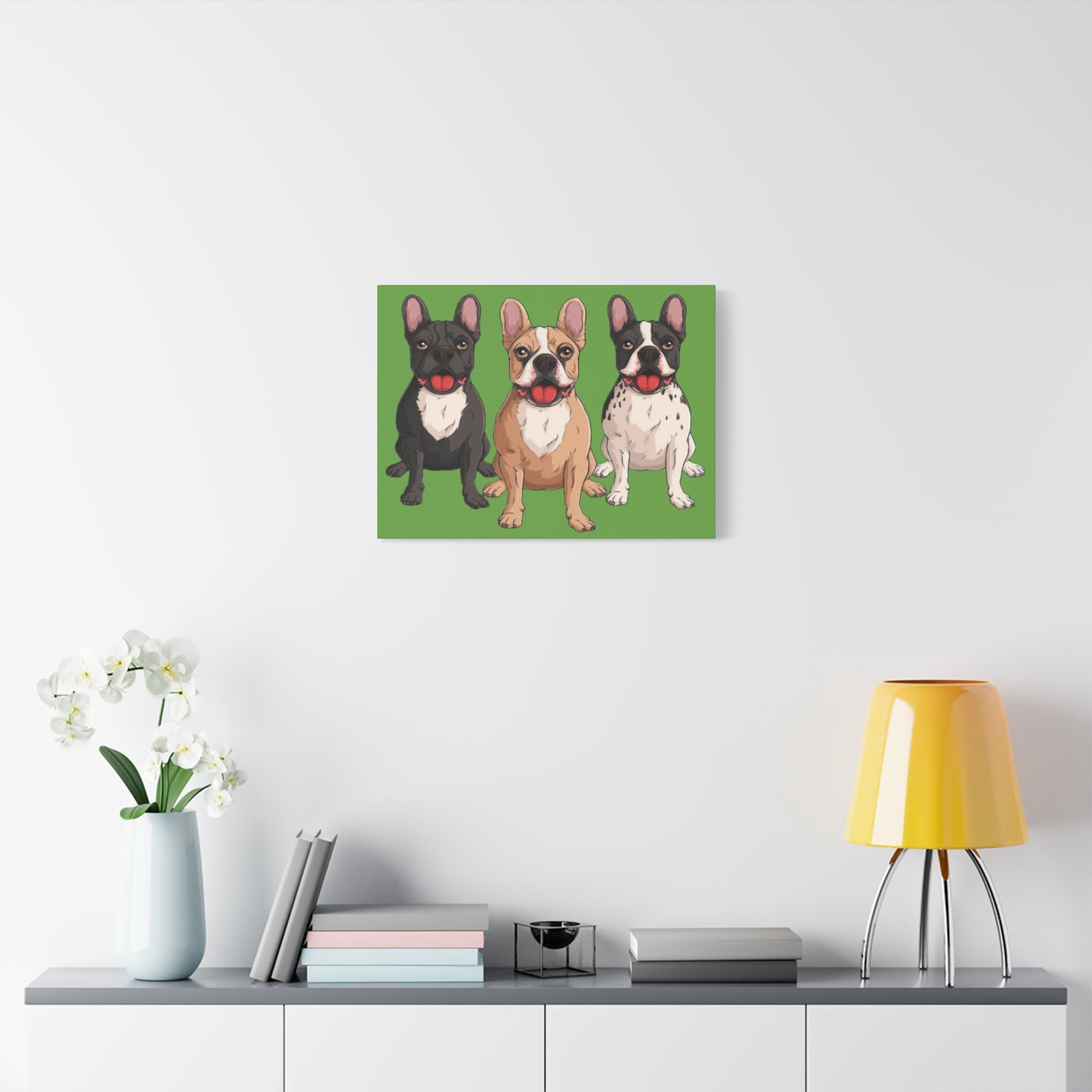 French Bulldog Trio Canvas Wall Art|Eco-Friendly - Limited