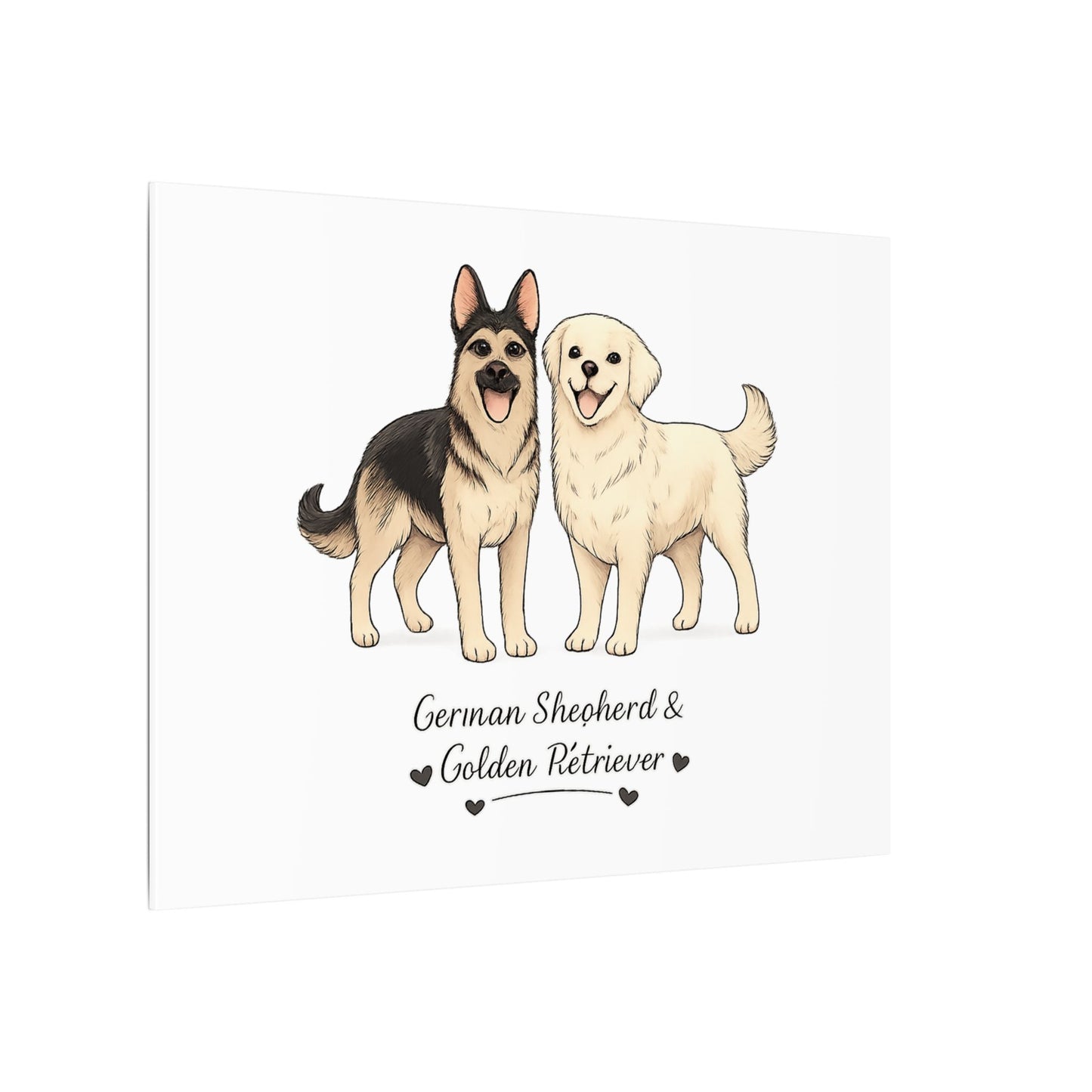 German Shepherd & Golden Retriever Canvas Wall Art