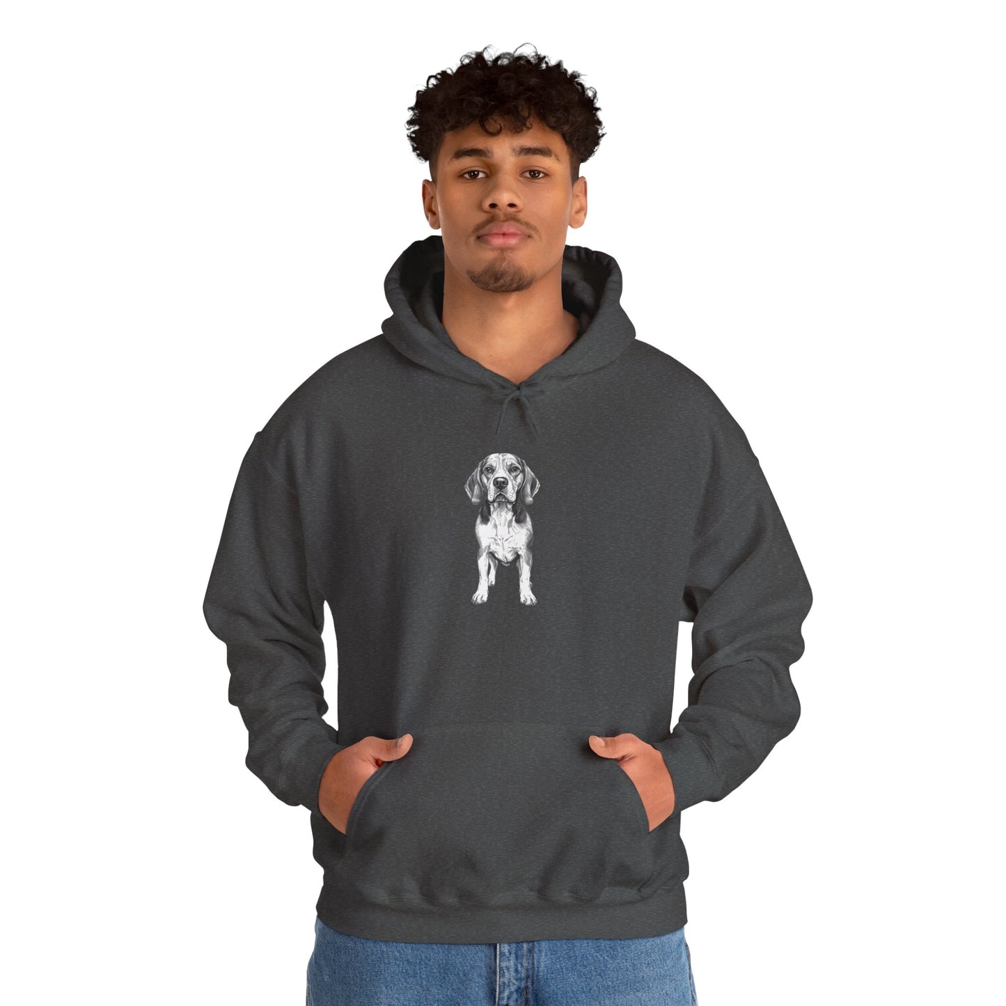 Beagle Sketch Minimal Art Hoodie | Eco-Limited