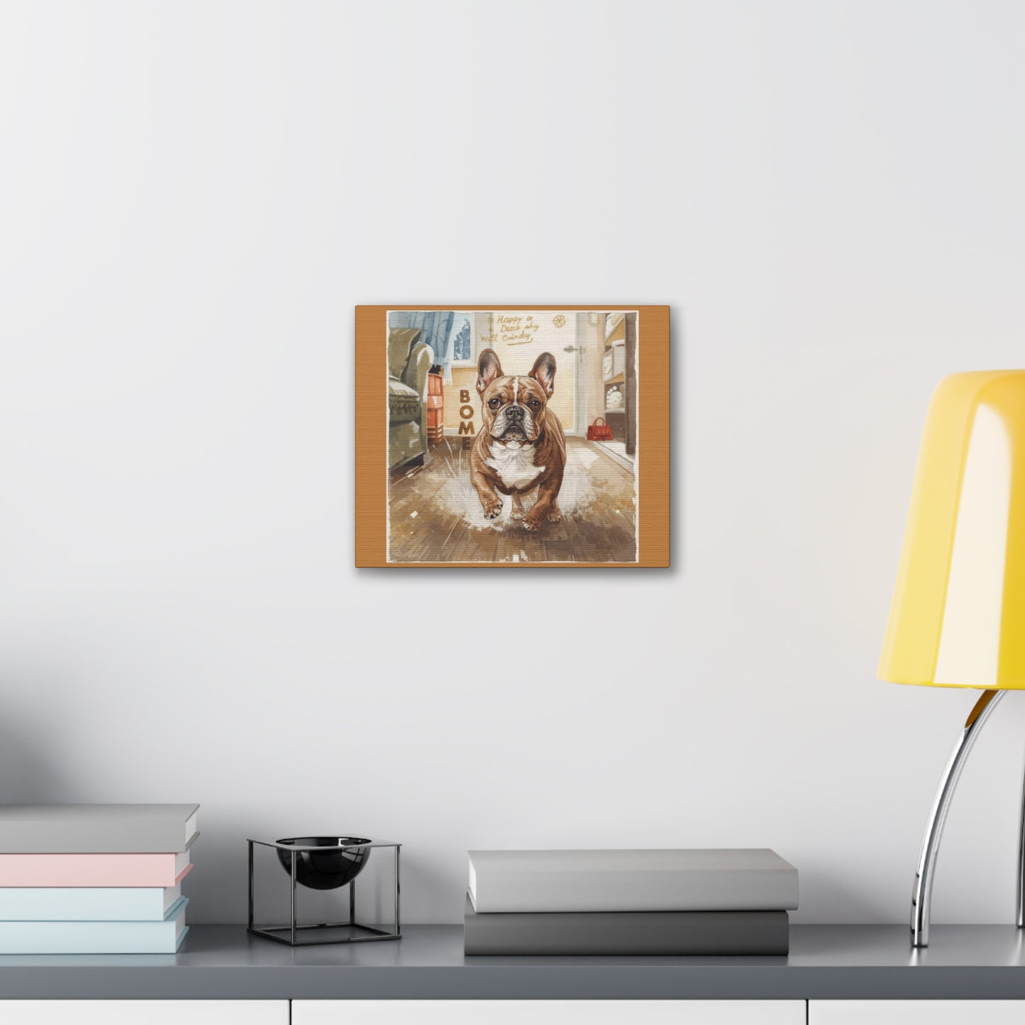 Happy Home Bulldog Canvas Art | Eco-Limited