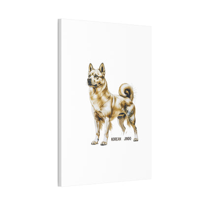 Korean Jindo Dog Illustration Canvas Wall Art | Eco - Limited