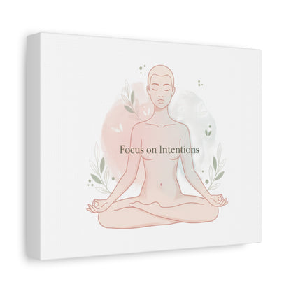 Focus on Intentions Canvas | Gentle Wellness Wall Art, Pastel Gradient Meditation Print