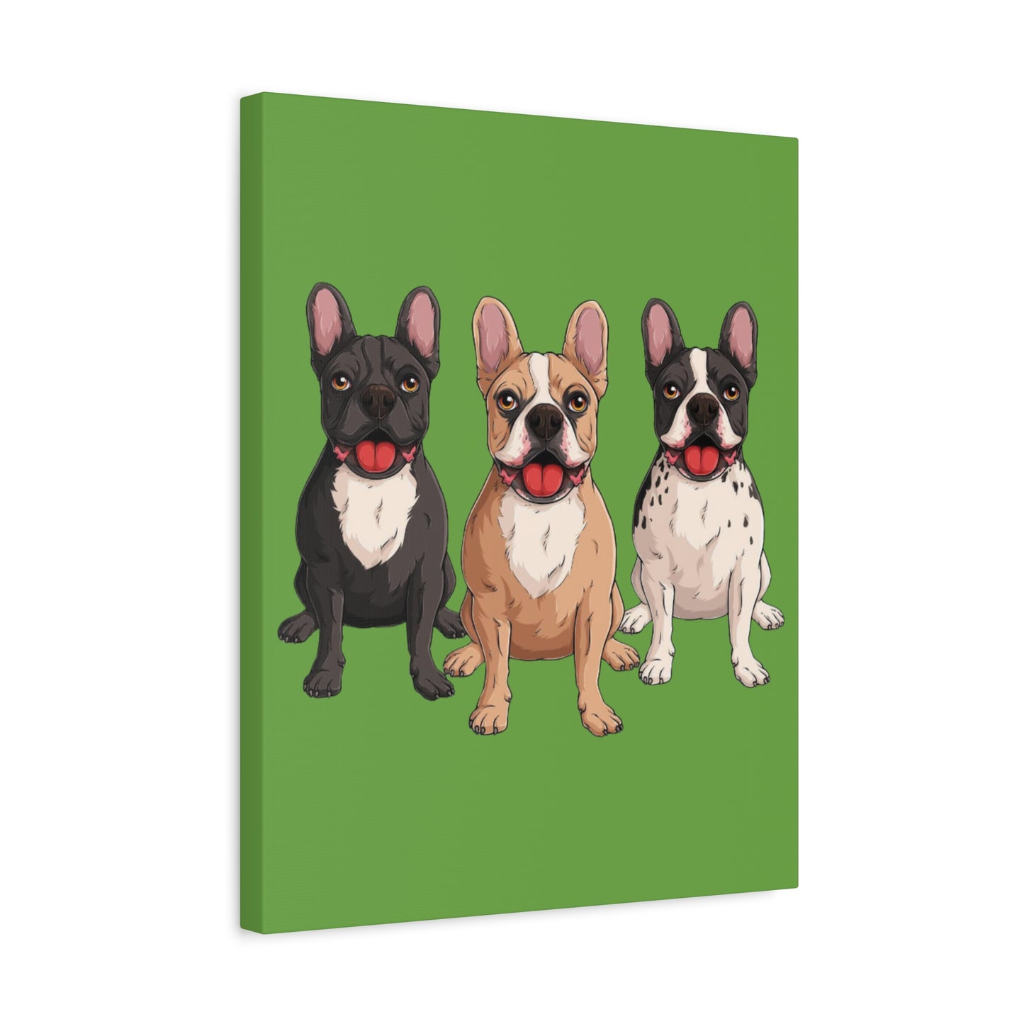 French Bulldog Trio Canvas Wall Art|Eco-Friendly - Limited