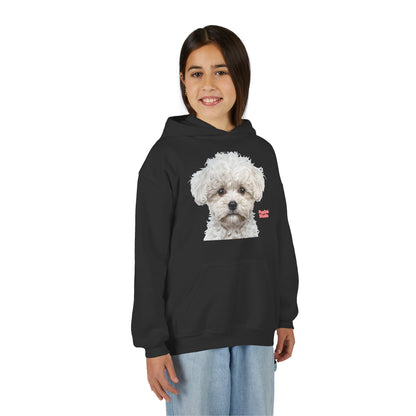 Cute White Puppy Face Youth Hoodie|Eco-Friendly - Limited
