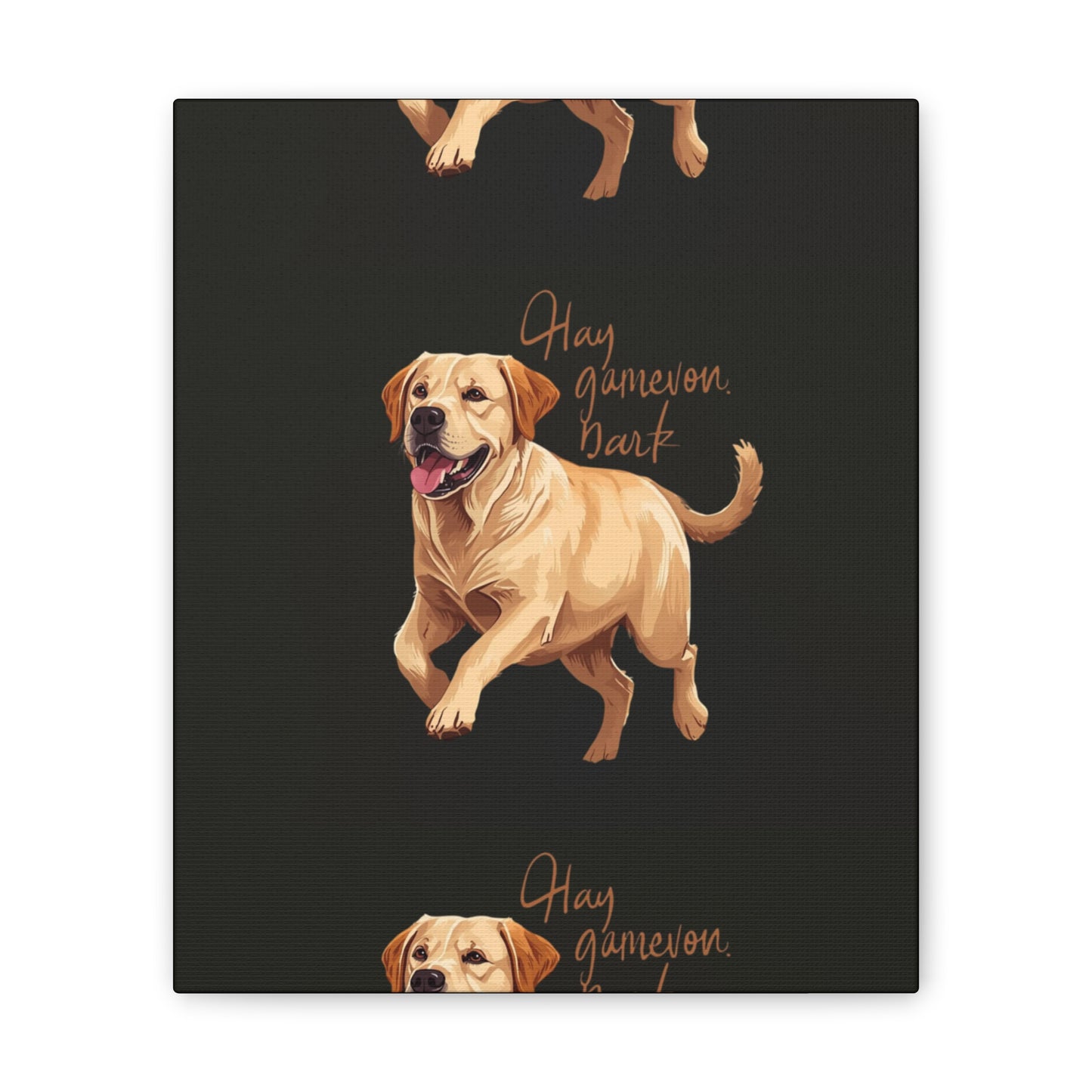 Happy Gamelon Bark Dog Canvas Wall Art | Eco-Limited
