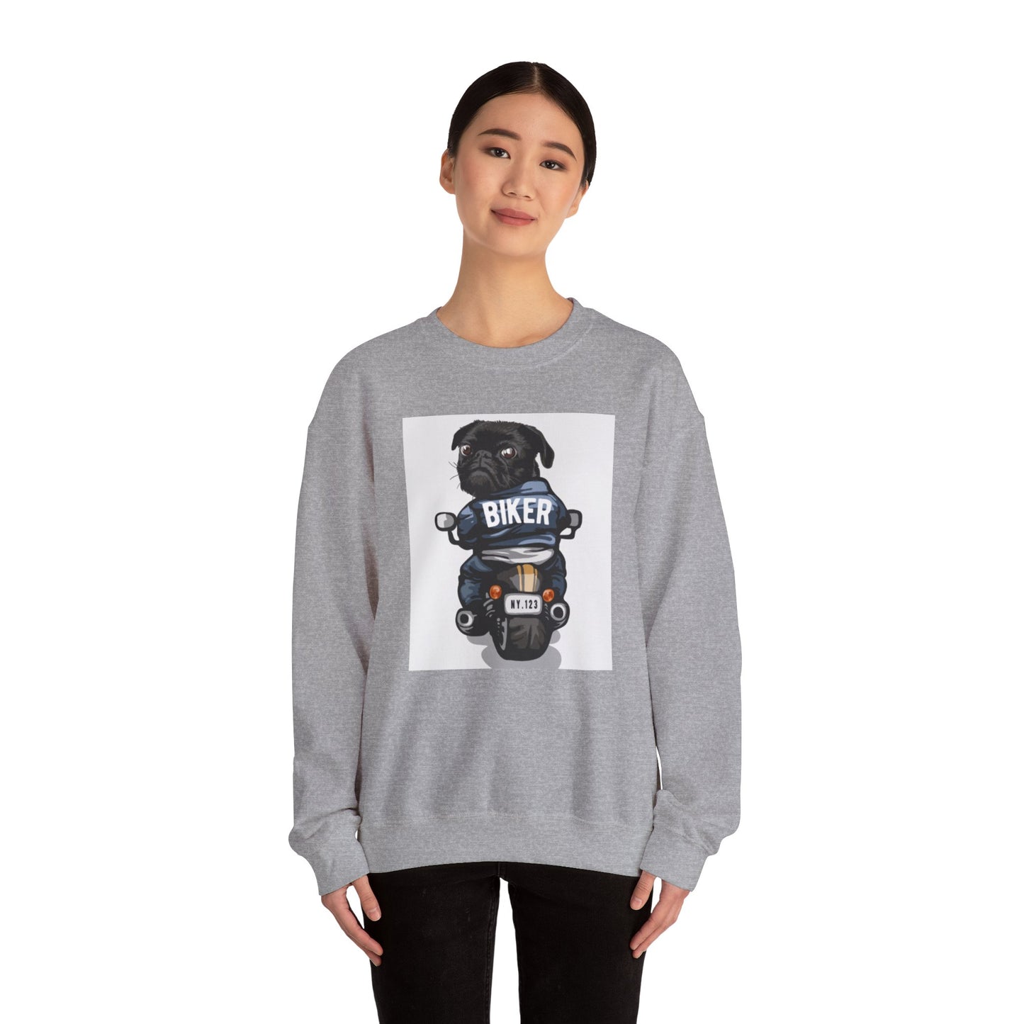Biker Pug Graphic Sweater | Eco-Limited
