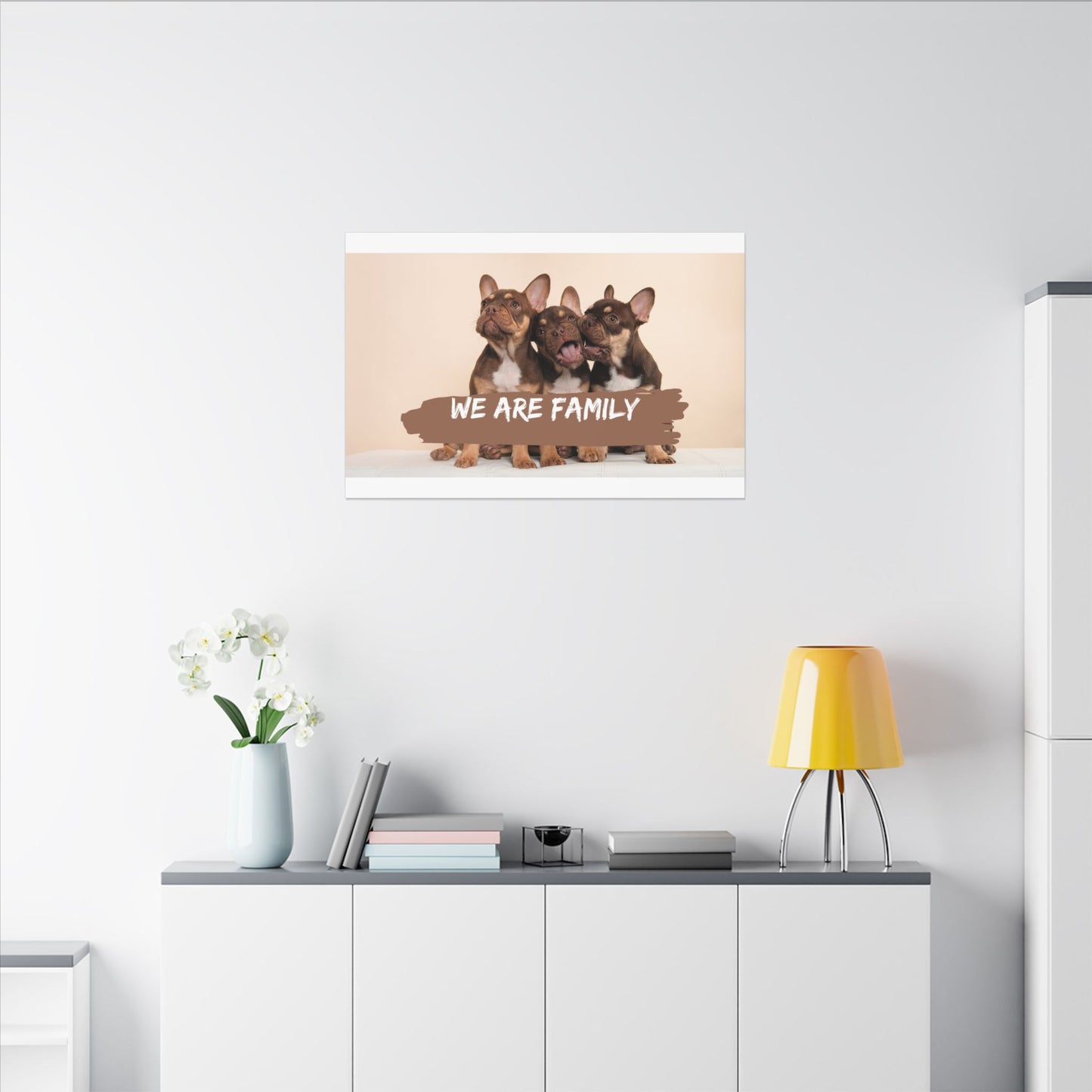 We Are Family French Bulldog Canvas Wall Art