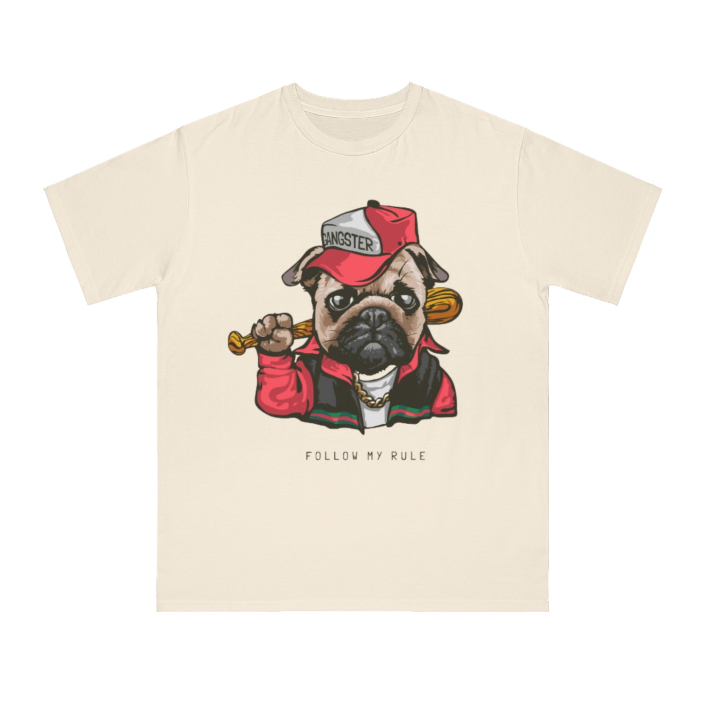 Organic Gangster Pug T-Shirt | Organic-Limited
