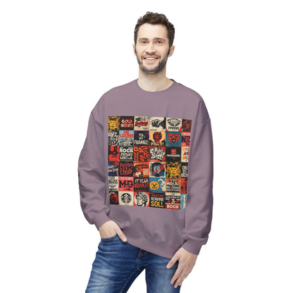 Vintage Rock Poster Collage Sweatshirt | Eco-Limited