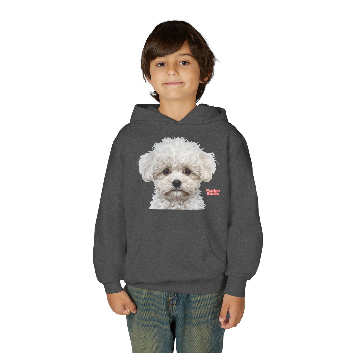 Cute White Puppy Face Youth Hoodie|Eco-Friendly - Limited