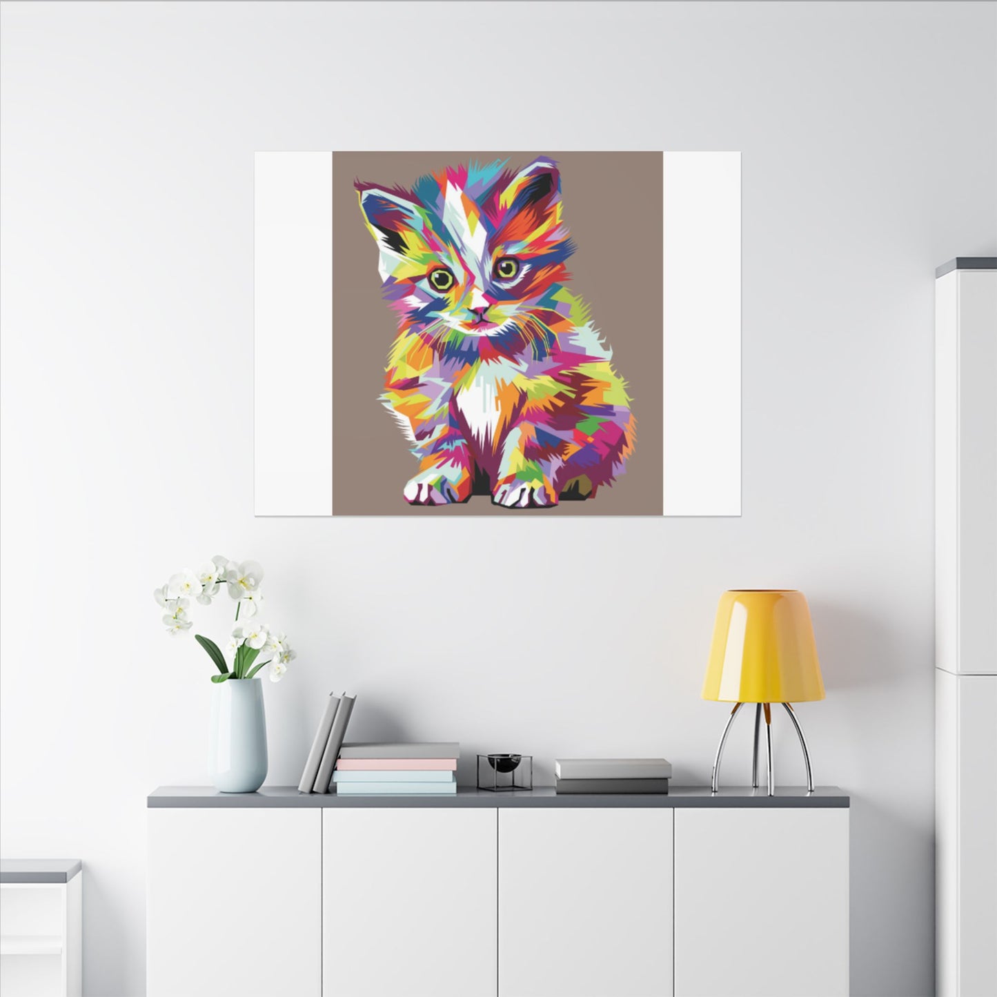 Vibrant Stretched Wall Art for Cat Lovers