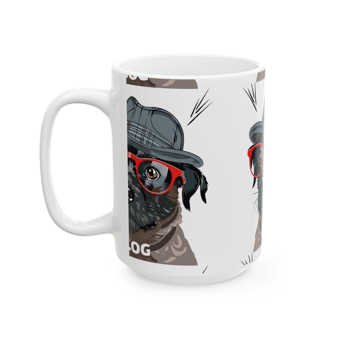 Cute Hipster Dog Ceramic Mug(11oz/15oz)