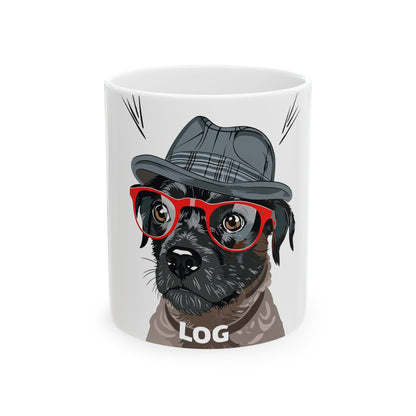Cute Hipster Dog Ceramic Mug(11oz/15oz)