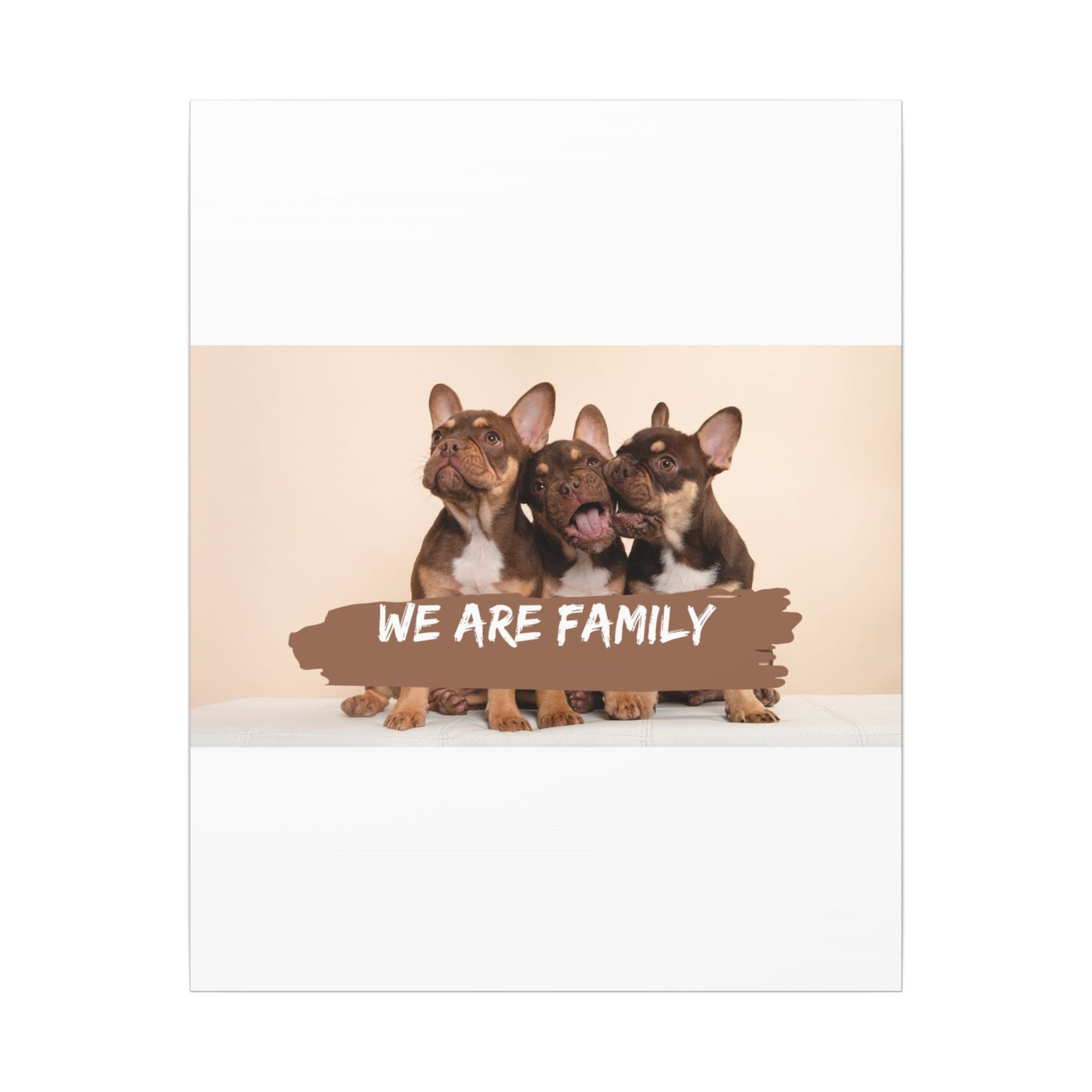 We Are Family French Bulldog Canvas Wall Art