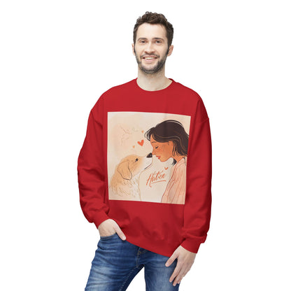 Heartfelt Dog Love Illustration Crewneck | Eco-Friendly - Limited