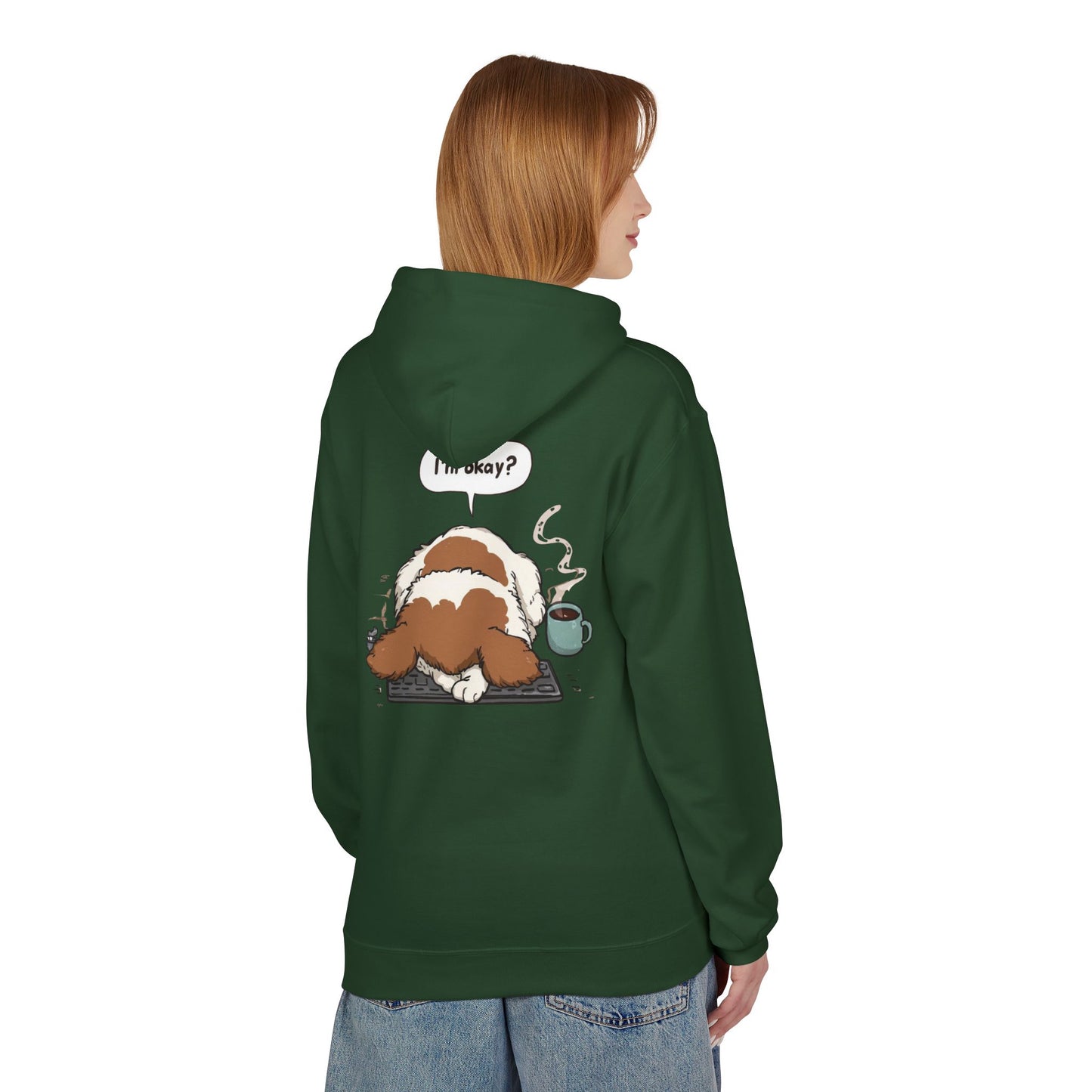 I’m Okay? Dog Coffee Moment Hoodie | Eco-Limited