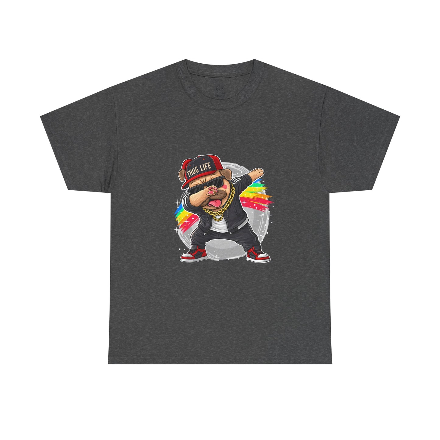 Thug Life Pug Front Graphic T-Shirt | Eco-Limited