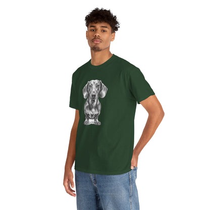 Dachshund Sketch Minimal Art T-Shirt | Eco-Limited