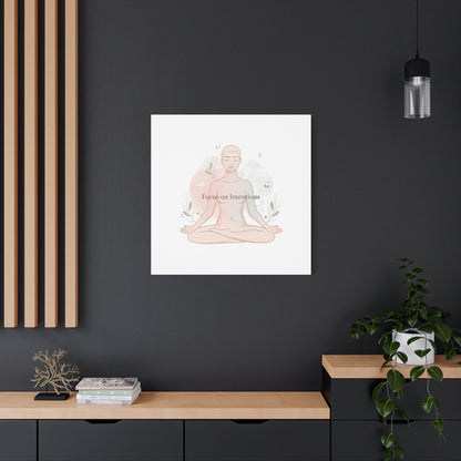 Focus on Intentions Canvas | Gentle Wellness Wall Art, Pastel Gradient Meditation Print