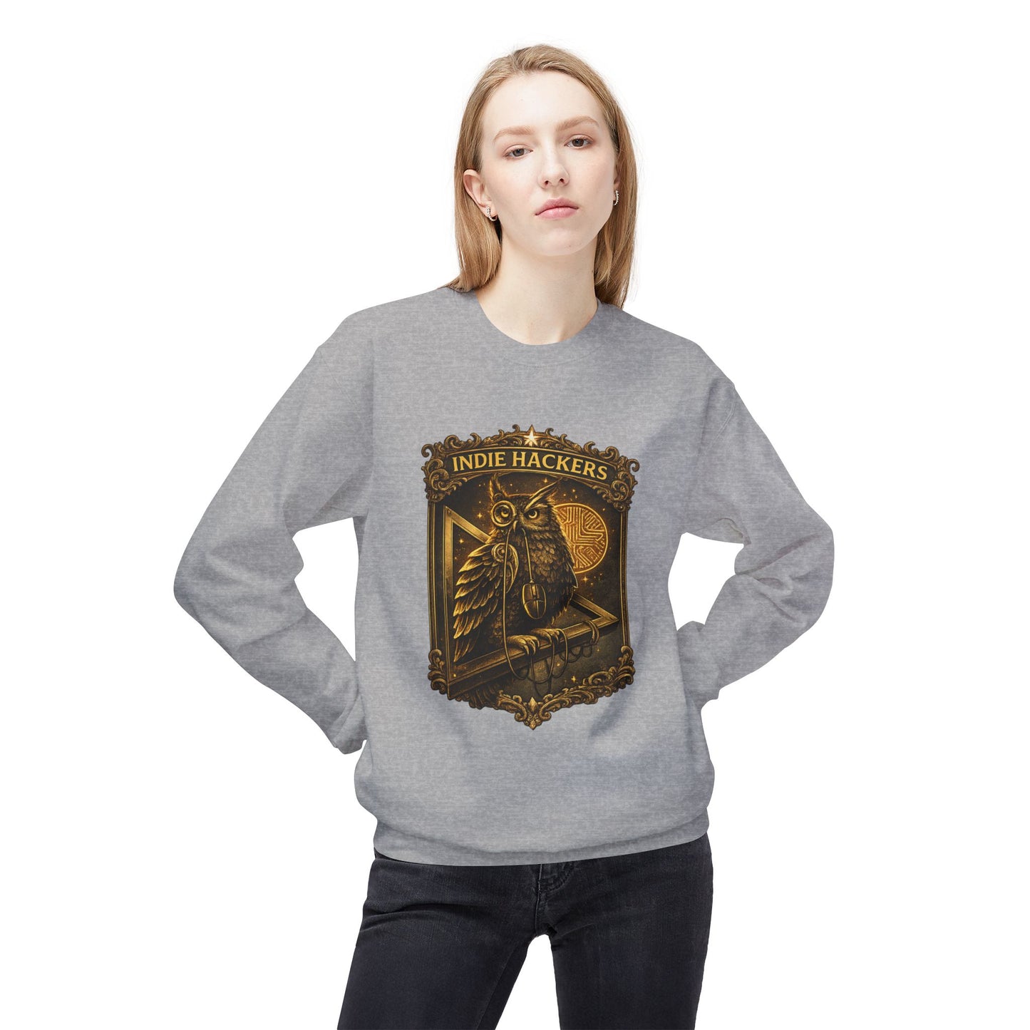 Indie Hackers Owl Graphic Sweatshirt | Eco-Limited