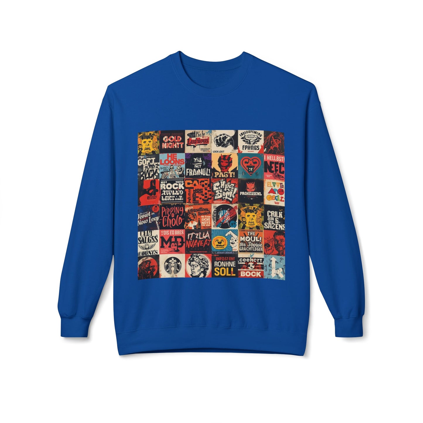 Vintage Rock Poster Collage Sweatshirt | Eco-Limited