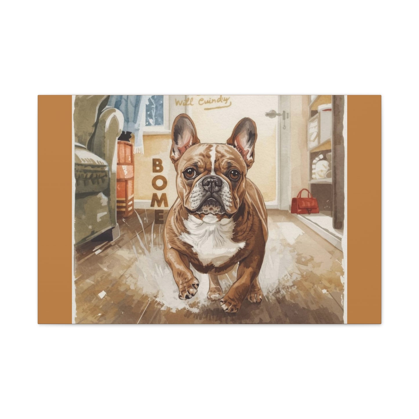 Happy Home Bulldog Canvas Art | Eco-Limited