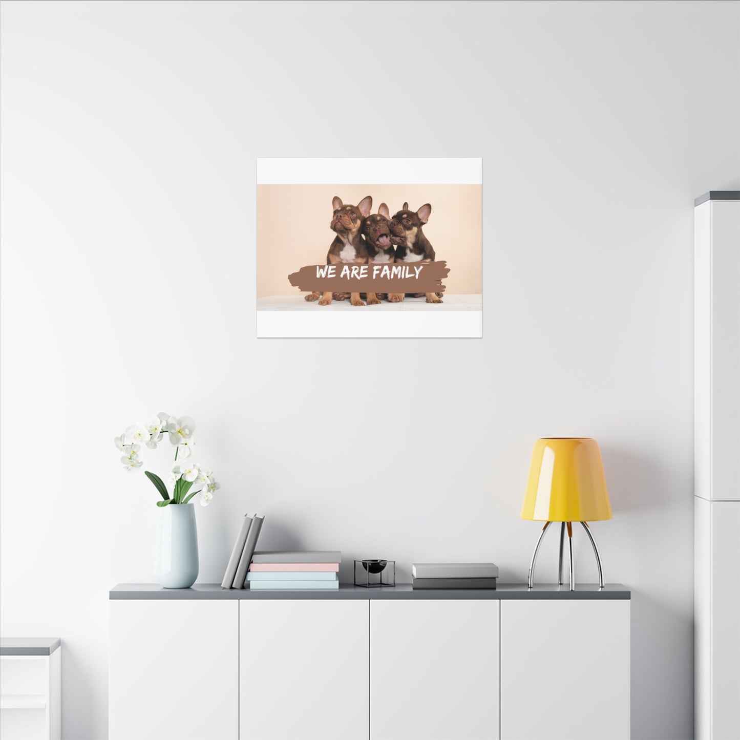 We Are Family French Bulldog Canvas Wall Art