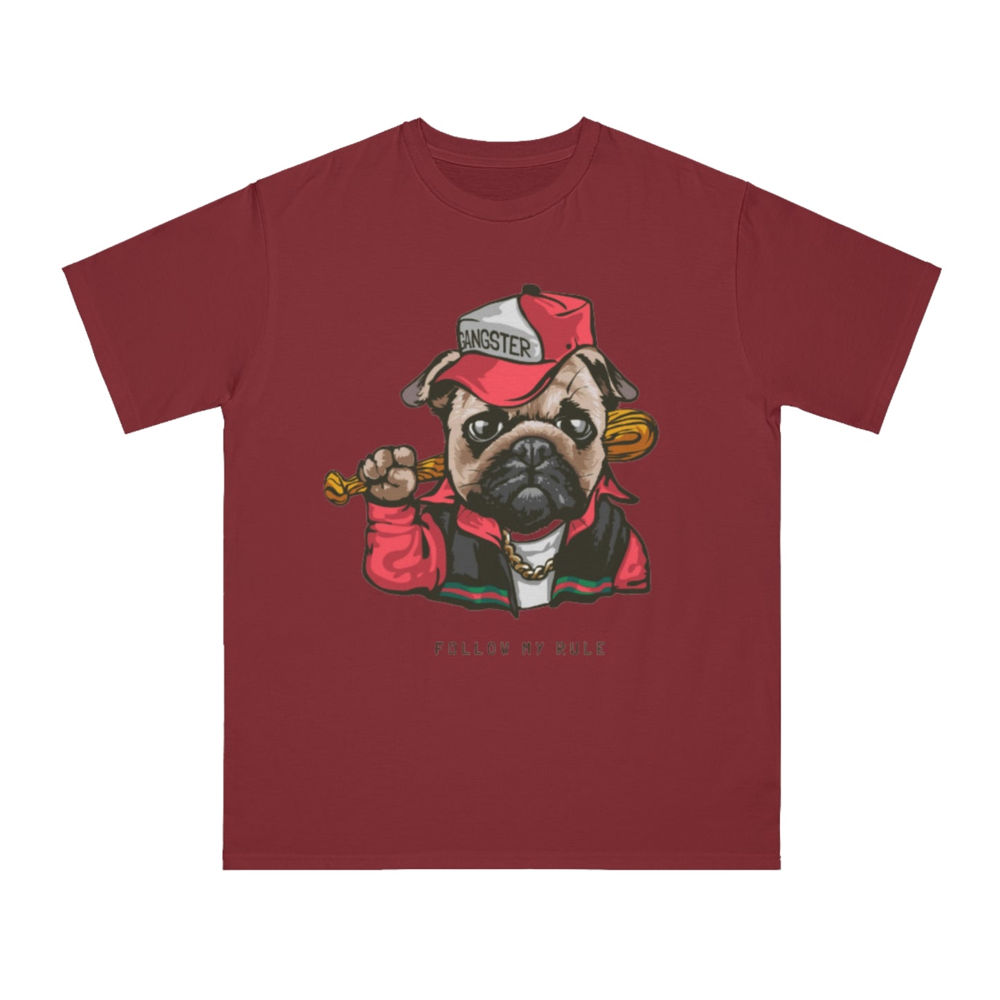 Organic Gangster Pug T-Shirt | Organic-Limited