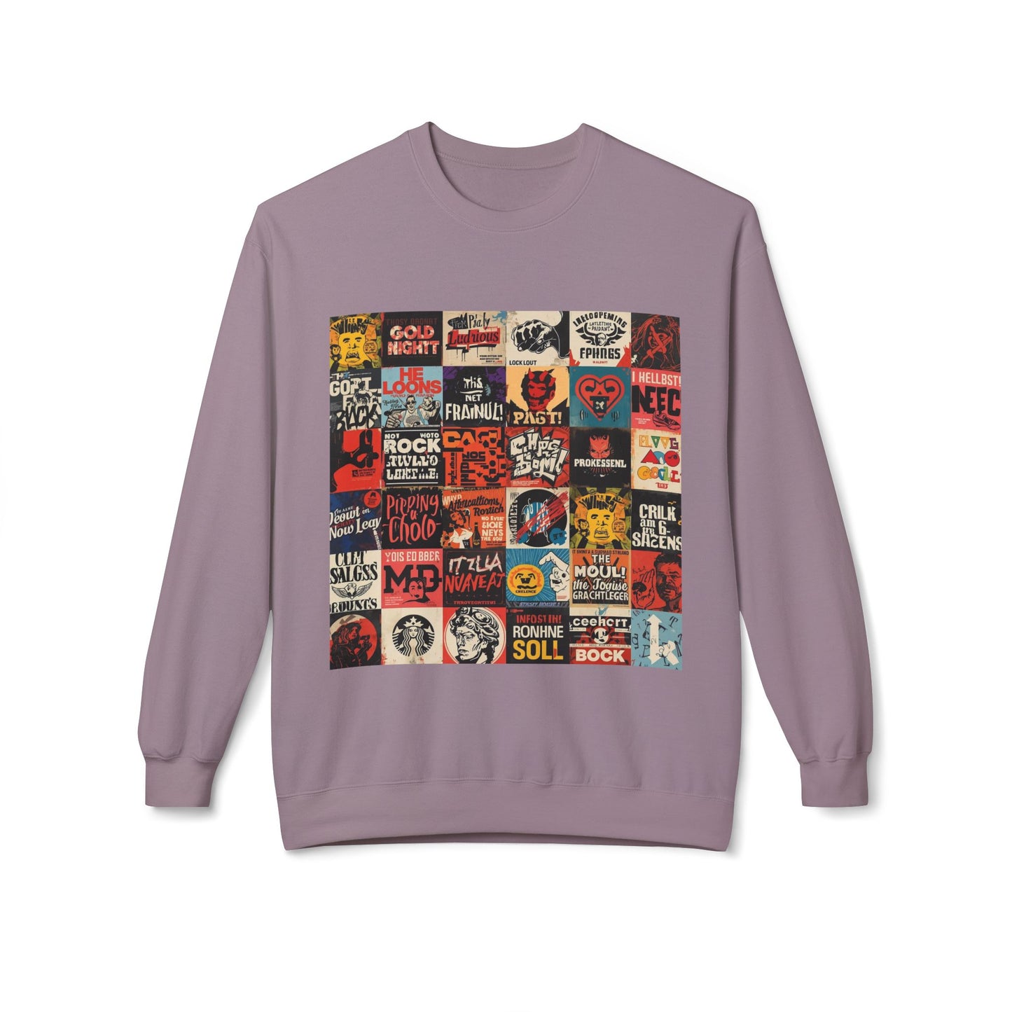 Vintage Rock Poster Collage Sweatshirt | Eco-Limited