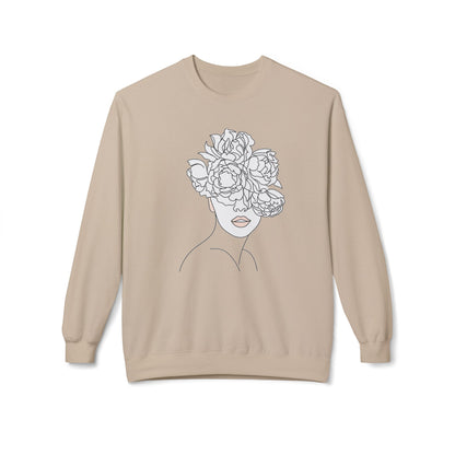 Floral Line Portrait Sweatshirt | Eco-Limited