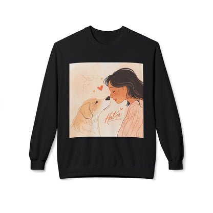Heartfelt Dog Love Illustration Crewneck | Eco-Friendly - Limited