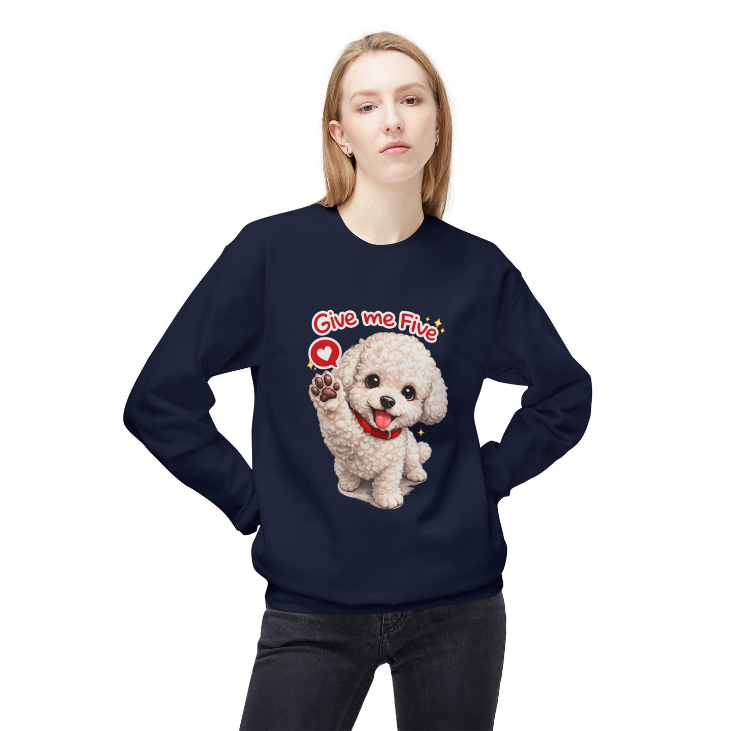 Give Me Five Cute Dog Sweatshirt | Eco-Limited