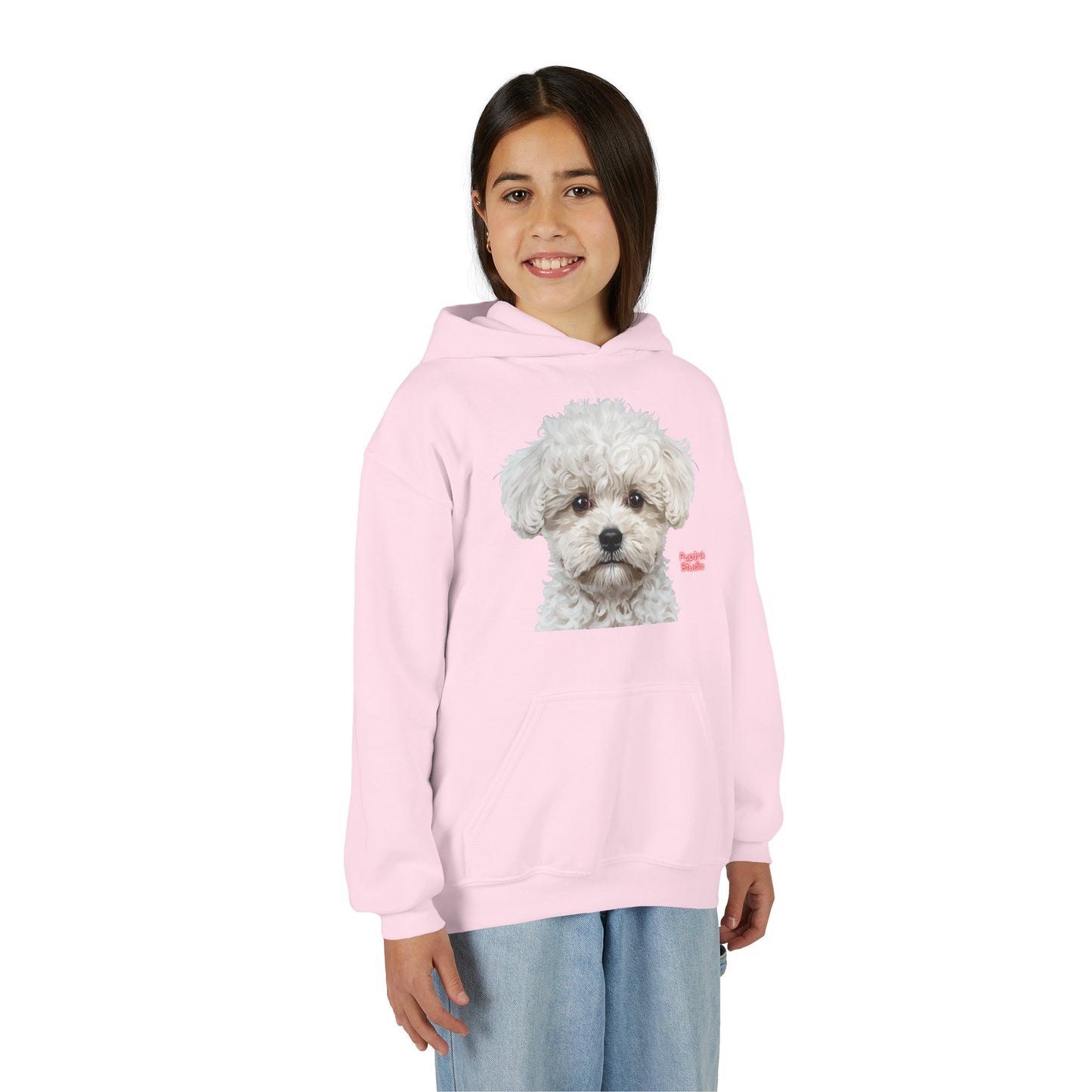 Cute White Puppy Face Youth Hoodie|Eco-Friendly - Limited