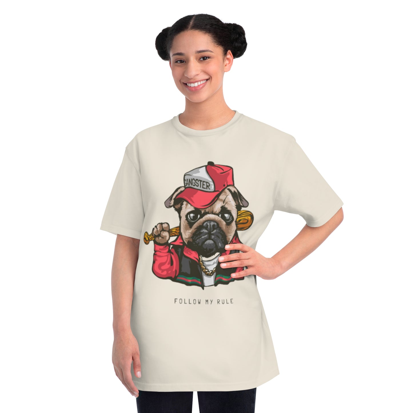 Organic Gangster Pug T-Shirt | Organic-Limited