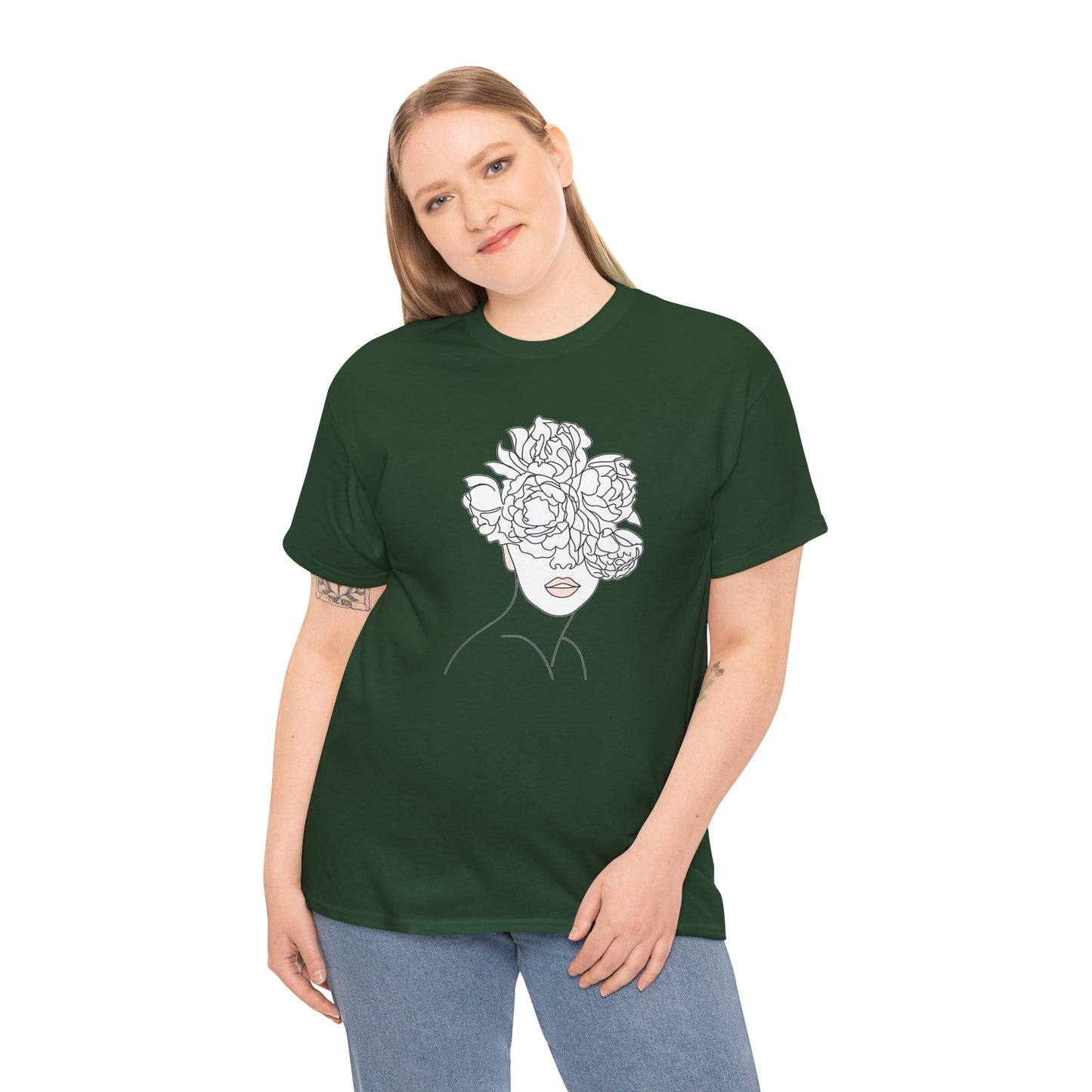 Floral Line Portrait T-Shirt | Eco-Limited