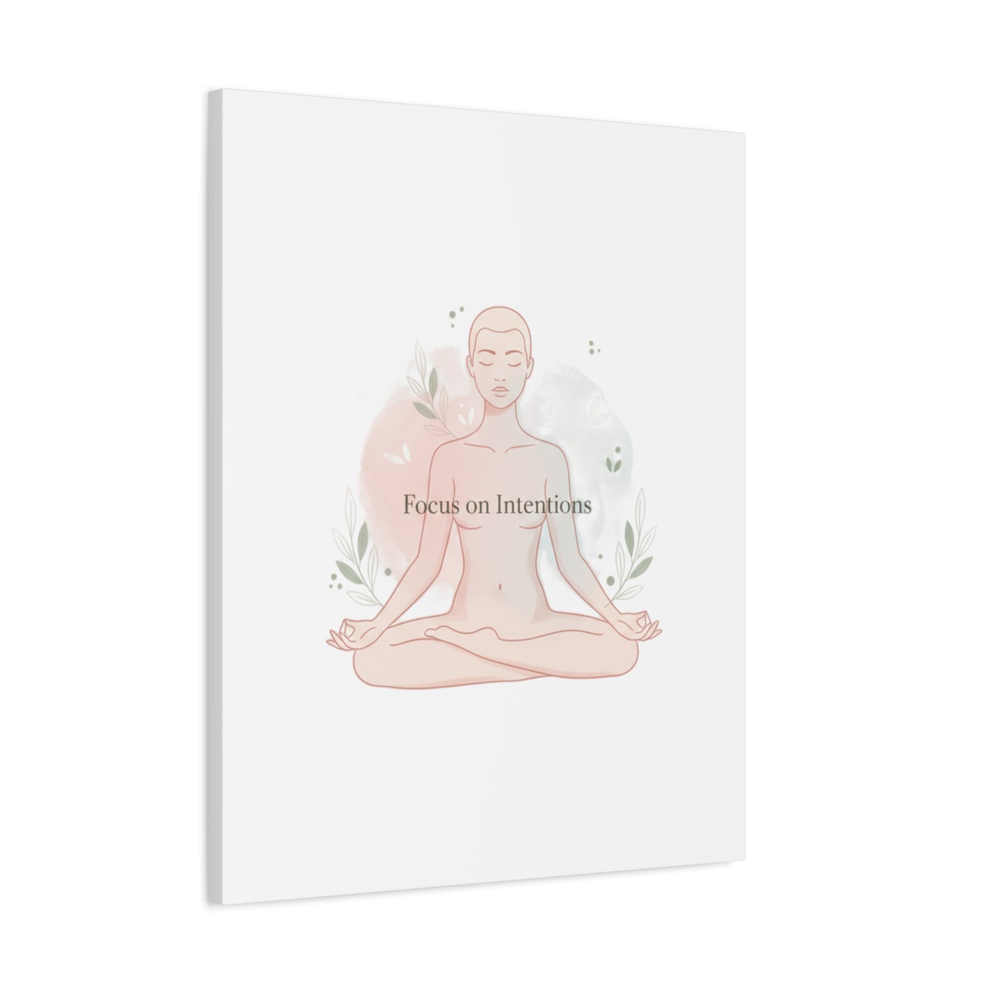Focus on Intentions Canvas | Gentle Wellness Wall Art, Pastel Gradient Meditation Print